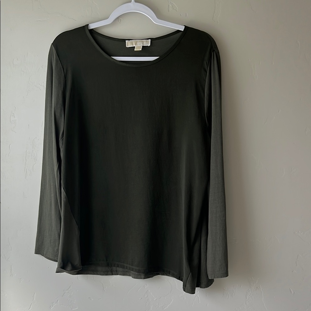 Michael Kors Olive Green Long Sleeve Top